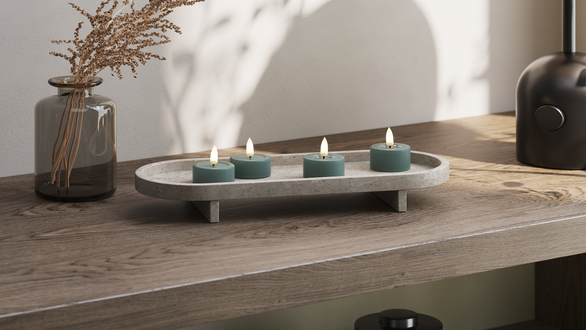 La nazionalità ha guidato il jumbo Candela tealight Con design wetlook ™
