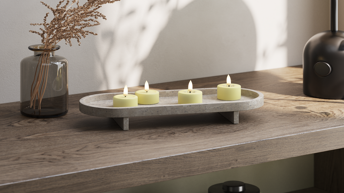 La nazionalità ha guidato il jumbo Candela tealight Con design wetlook ™