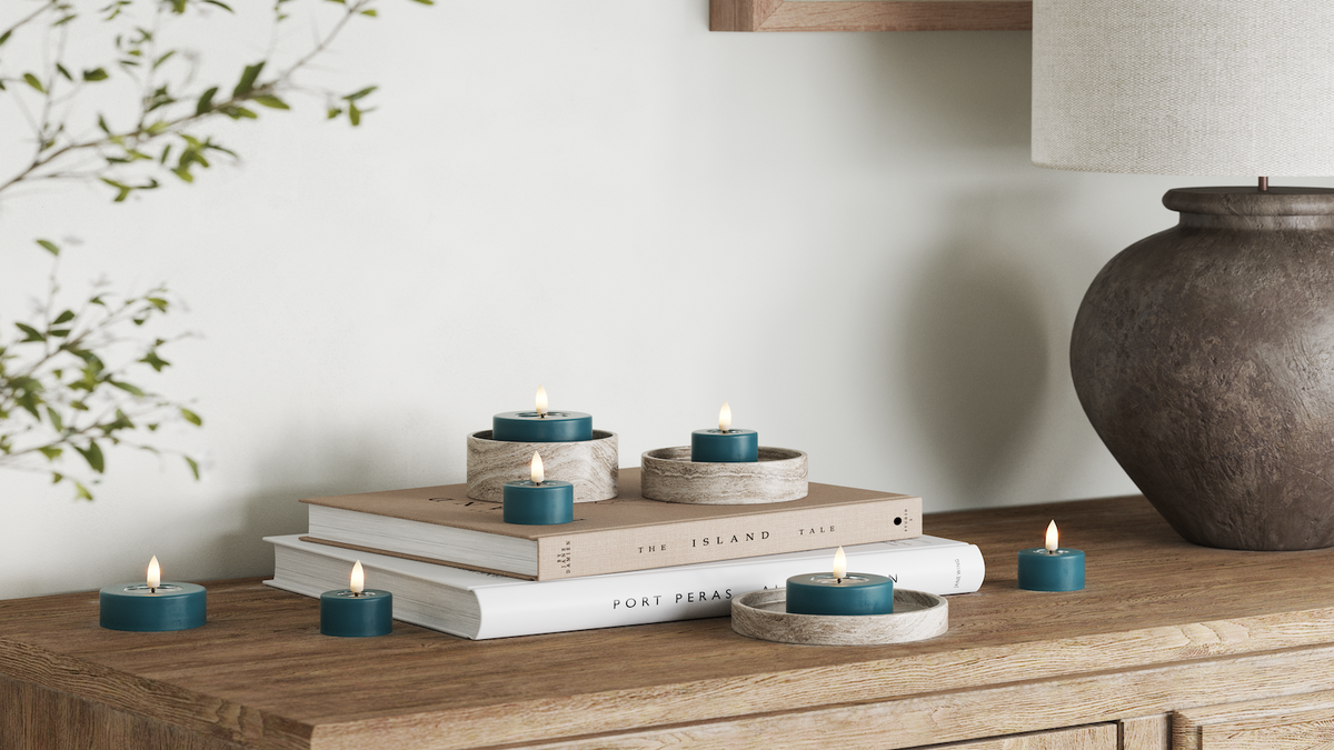 LED Fyrlys med naturtro LED flamme