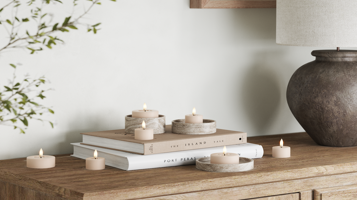 LED Fyrlys med naturtro LED flamme