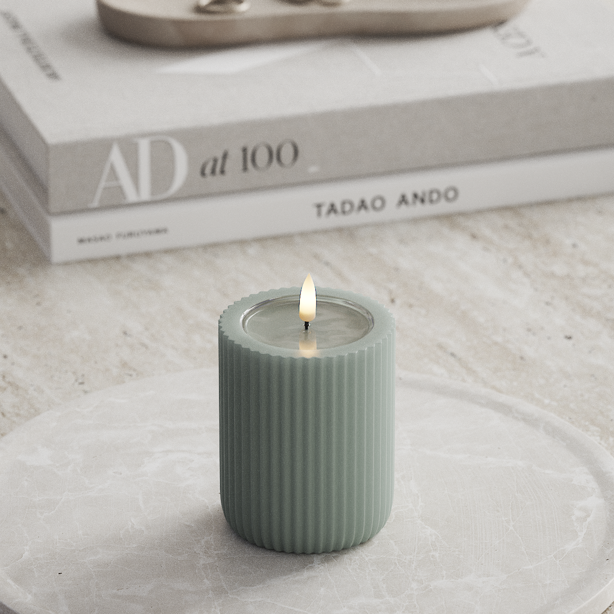 Deluxe Homeart Unique LED Rillelys D 8 x 10 cm Salvie grøn unique rillelys 1