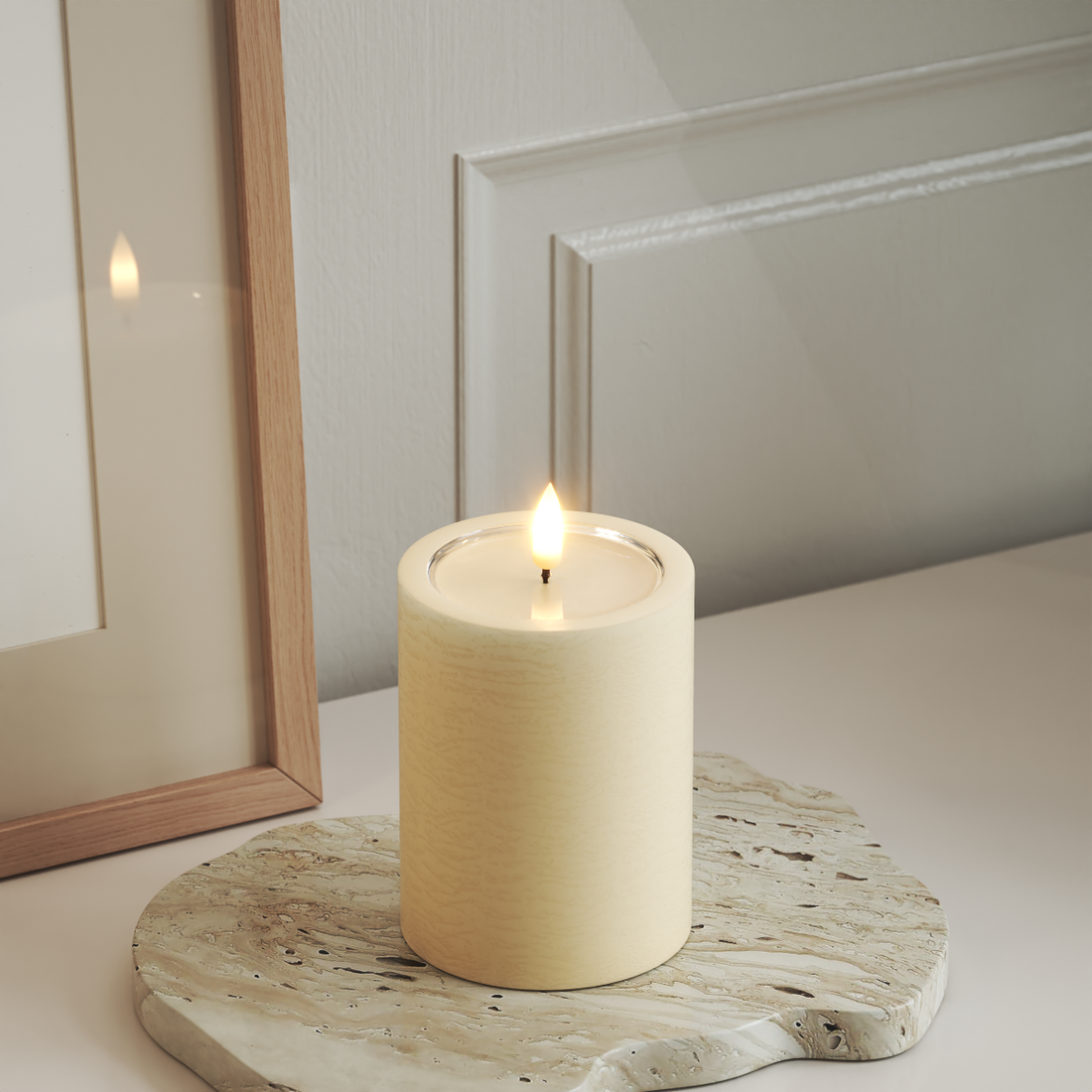 Deluxe Homeart Unique LED blokové světlo D 7,5 x 10 cm Krémová unique blokové světlo 3
