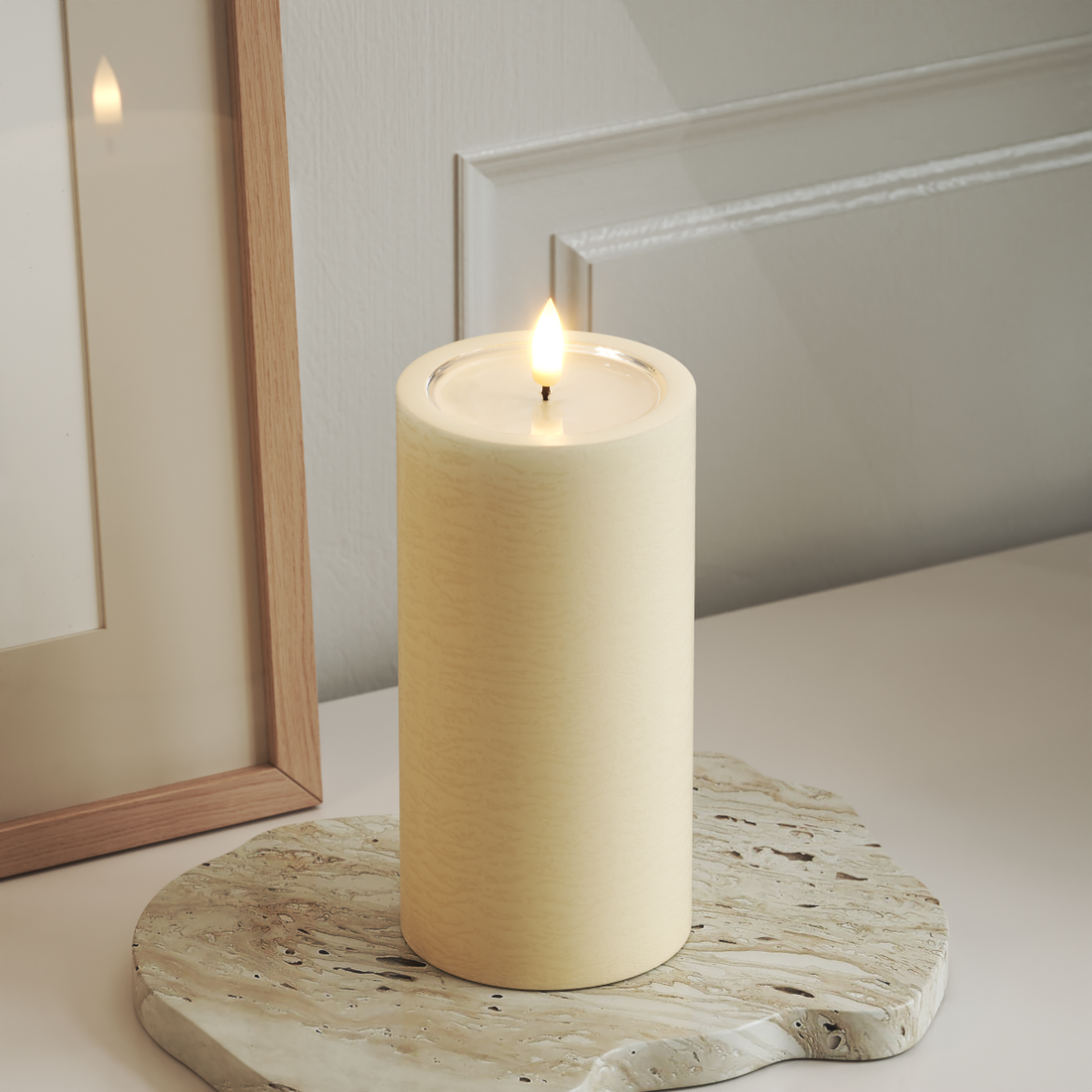 Deluxe Homeart Unique LED blokové světlo D 7,5 x 15 cm Krémová unique blokové světlo 3