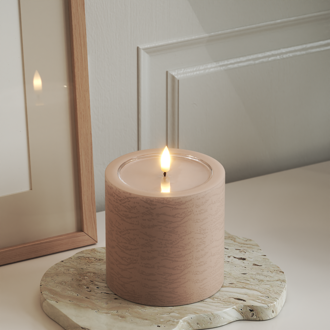 Deluxe Homeart Unique LED Bloklys D 10 x 10 cm Rose unique bloklys 3