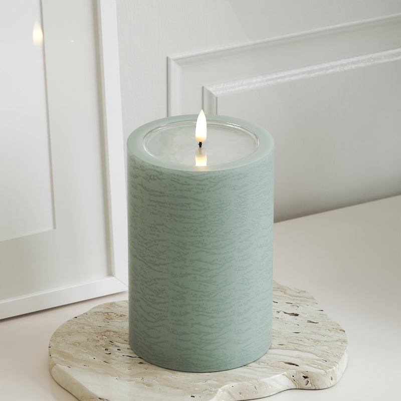 Unique Candles Unique LED Bloklys D 10 x 15 cm Salvie grøn